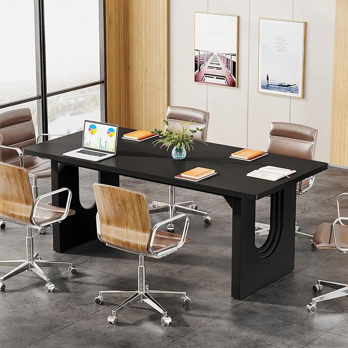 Tribesigns Modern Executive Desk 70.9 Large Office Computer Desk Conference Table Meeting Room Table Simple Workstation Business Furniture for Home Office