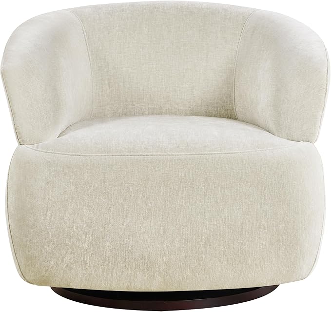 Swivel Accent Chair Modern Living Room Chairs Comfy Barrel Armchair Cozy Side Single Sofa Chair for Bedroom Reading Room Waiting Room Club Fully Assembled (Set of 2 New White)