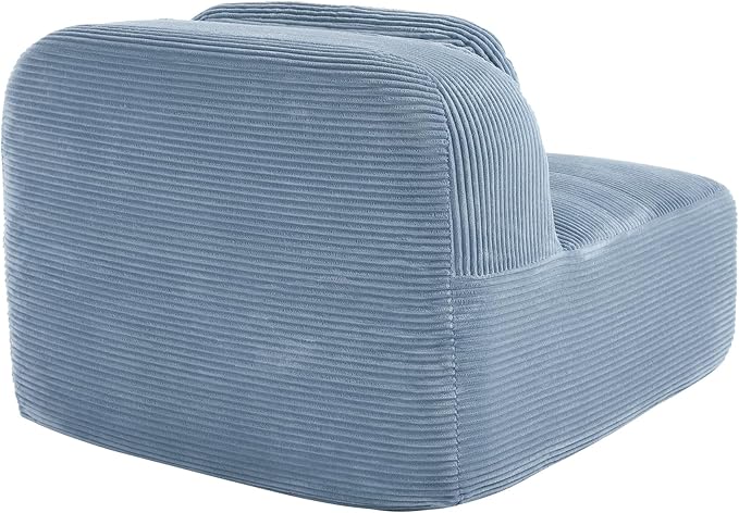 35.4 Middle Position Sofa Splicing Combination Corduroy Couch with 1 Lumbar Pillow Accessories for Modern Home Decor(Blue)