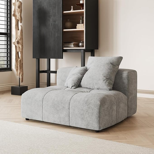 Modular Sectional Sofa Cloud Couch with Deep Seats Modern Sectional Couches for Living Room/Bedroom/Apartment Simple Assembly Gray Middle Modular