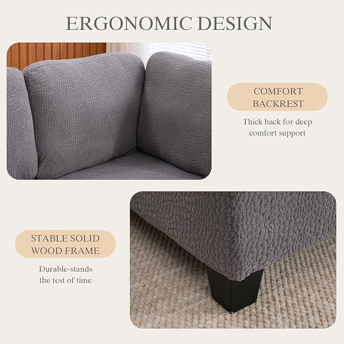 113.39 Modular Sectional Sofa 6 Seaters Sectional Sleeper Sofa U Shaped Couch Comfy Convertible Couches with Ottomans Oversized Modular Sofa with Large Storage for Living Room (Grey)