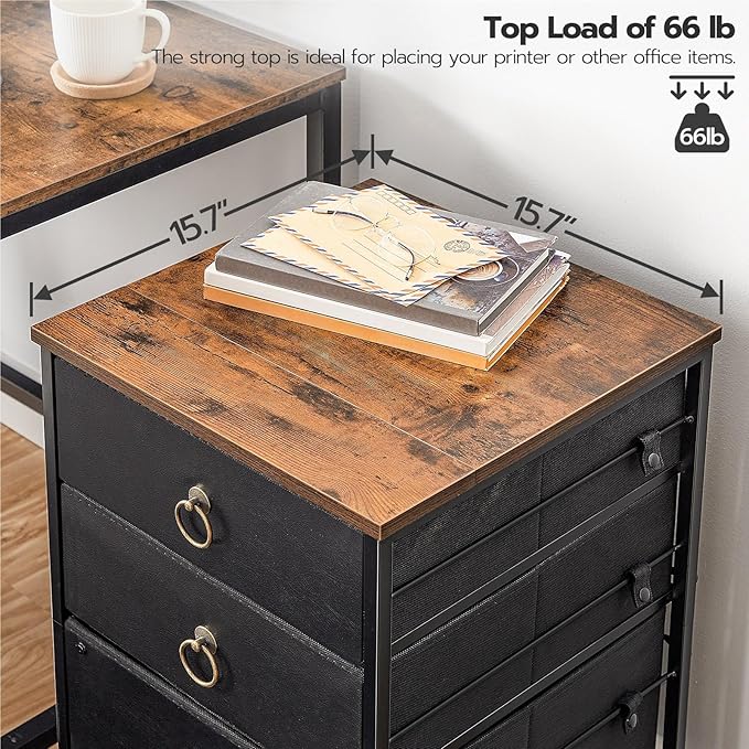 Mobile File Cabinet 3-Drawer Mobile File Cabinet Vertical Filing Office