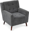 Dining Room ChairLiving Room Armless Chair Modern Design Fabric Armless Contemporary Accent Dining Chairs Sofa with Solid Wood Legs (Lava Gray)