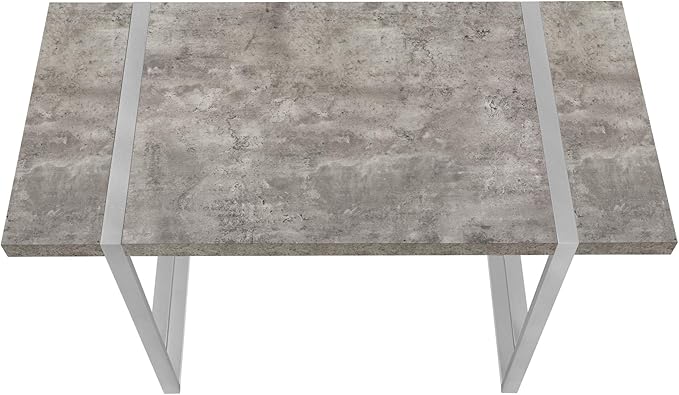 Computer Desk Home Office Laptop 48 l Work Grey Concrete Laminate Grey Metal Contemporary Modern