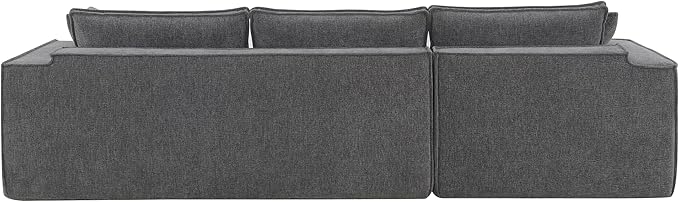 L-Shaped Corner Corduroy Sectional Sofa 4 Seat Modular Boneless Sofa Foam Cloud Couch with Movable Ottoman and Toss PillowsModern Deep Seat Convertible Chaise Sofa