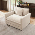 Modular Sectional Sofa 41 Chenille Single Seat Sofa with Pillow &amp Armrests Ultra Soft Cloud Sectional Couch Modern Deep Seat Sofa for Living Room (Khaki Single Seat)