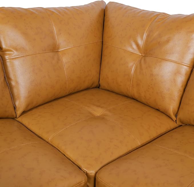 L-Shaped Combination Sofa Set Luxurious Synthetic Leather Living Room Sofa Suitable for Living Rooms Bedrooms Apartments and Offices