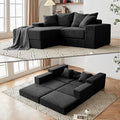 Modular Sectional Loveaeat Cloud Sofa Boneless Couch with Non Slip Base Cozy Sleeper Sofa for Customizable Living Spaces Modern Modular Couch with L-Shape Chaise Deep Seat &amp No Assembly Black