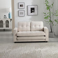 ERYE 55-Inch Loveseat Sofa with Pull Out Sleeper Couch Bed 3-in-1 Convertible Sleeper Sofabed W/Side Storage Pockets Modern 3 Fold Tufted Upholstered Pull Out Sofa Bed for Living Room Bedroom