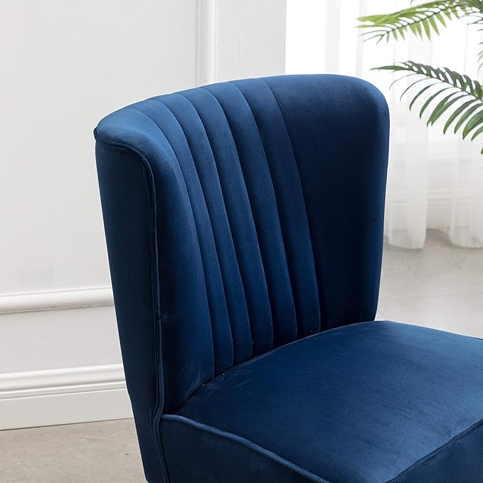 Elon Contemporary Velvet Upholstered Accent Chair Blue