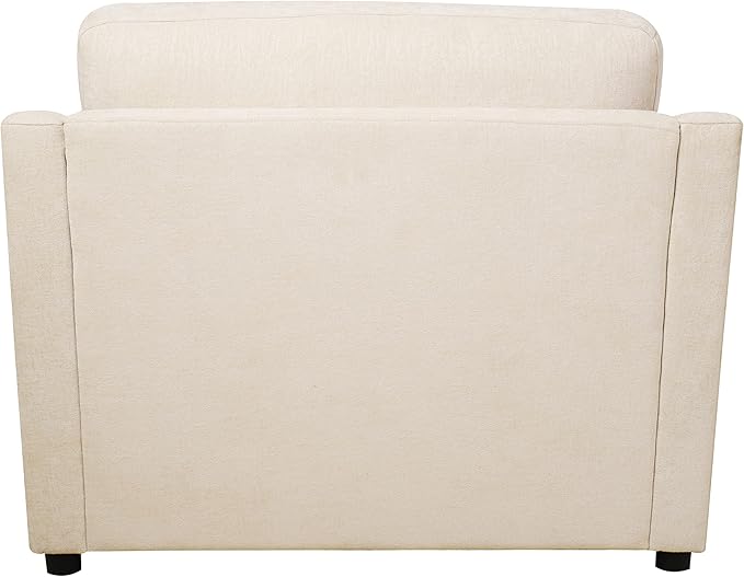 Christopher Knight Home Accent Chair Club Chair Upholstered T-Shaped Comft Seating Lounge Chair Large Size Armchair with Angeled Armrests Single Sofa Chair for Living Room Bedroom Study Beige