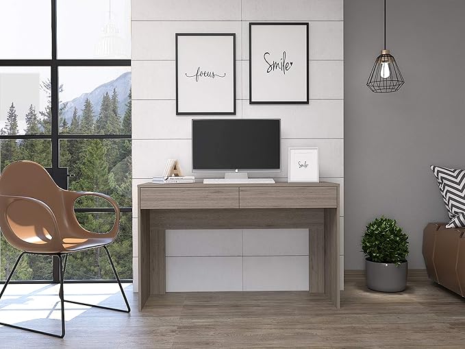 Home Office Desk Home Office Desk Writing Computer Desk Two DrawersGrey