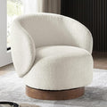 Swivel Accent Chair Round Barrel Armchair Upholstered Performance Fabric for Living Room Bedroom Waitingroom1 BoxCream