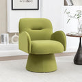 Swivel Accent Chairs Modern Comfy Velvet Barrel Armrest Chairs with Curve Back Soft Cushion Olive Green Armchairs with Arms Small Round Chair for Small Spaces Bedroom Living Room
