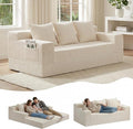 Boneless Couch 78 Inch 2 in 1 Convertible Sofa Bed Corduroy 3 Seater Fold Out Couch Oversize Boneless Loveseat Sleeper Sofa with 3 Pillows for Living Room Bedroom &amp Apartment