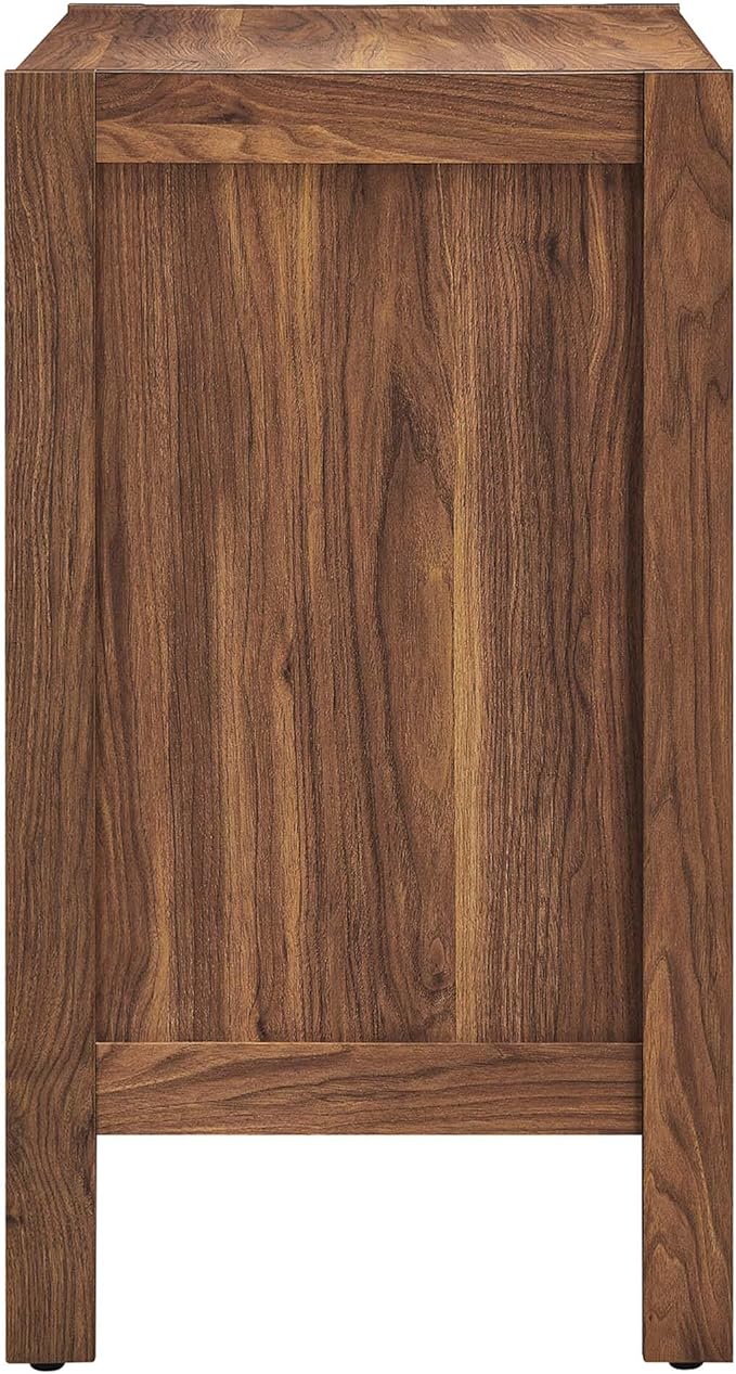 Modway Capri 33 Inch Sideboard Walnut Hallway or Entryway Storage Cabinet with Doors Mid-Century Modern Buffet Table or Credenza for Living or Dining Room