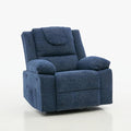 Swivel Rocker Recliner Chair for Adults with Massage and Heat Oversized Linen Fabric Glider Nursery Chair with Deep Seat High Backrest Upholstered Single Sofa for Living RoomBlue