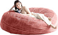 Bean Bag Chair for Adults Floor Bean Bags Offers Ample Space for AdultsMemory Foam Giant Bean BagsLounger Versatile Design Suits Any RoomMovie NightsReading (Striped Pink 5FT)