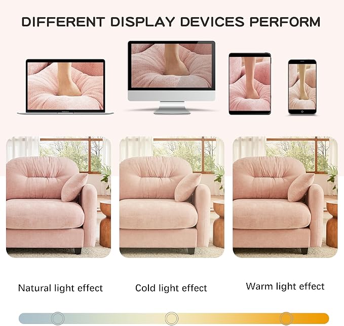 Livavege 140 Oversized Sectional Sofa 4 Seater Comfy L Shaped Couch Set with Ottoman Fluffy Pink Modular Cloud Sofa w/Tufted Cushion Backrest Chenille Couches for Living Room Apartment