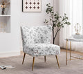 Thia Armless Accent Chair for Living Room Elegant Seat with Nailhead Trim Gold Metal Legs and Comfortable Curved Back 28 D x 25 W x 29.5 H 04 Floral Print