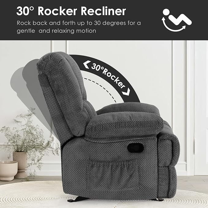 Stary Oversized Rocking Rocker Recliner Chair for Living Room Adults