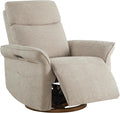 CHITA Power Recliner Chair Electric Triple-Motor Swivel Glider Nursery Rocking Chair with Adjustable Power Headrest and Lumbar Support GREENGARD Gold Certified Solid Wood Base Khaki Grey