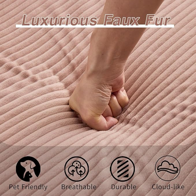 118 Oversized Sectional Couches Convertible Floor Sofa Bed with Cup Holder Boneless Foldable Mattress Cloud Couch with Pillow Back &amp Armrest for Living Room Bedroom Lounge(Corduroy Pink)