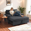 3 in 1 Convertible Sofa Bed52.8 Pull Out Couch with 2 Pillows and Side PocketsModern Corduroy Fabric Sleeper Loveseat with Adjustable Backrest for Living Room Bedroom Apartment (Gray Corduroy)
