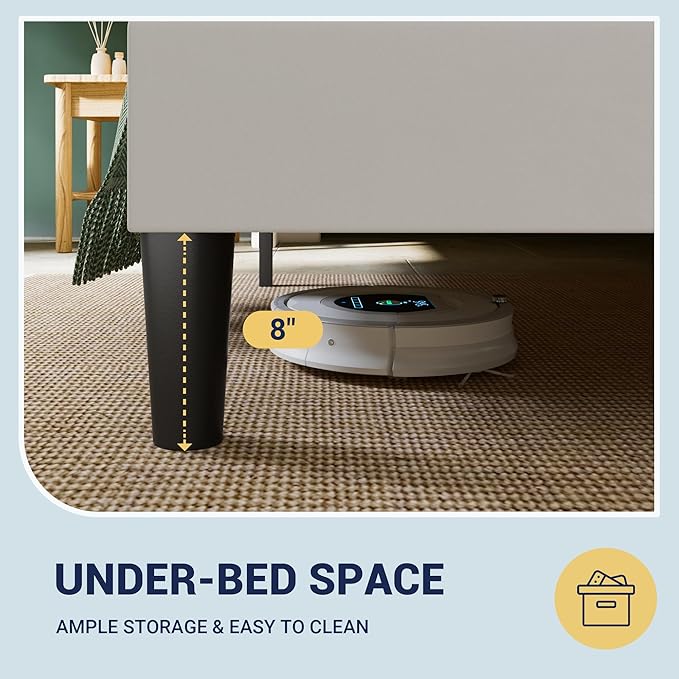 Allewie Full Size Velvet Platform Bed Frame with Vertical Tufted Wingback Headboard Easy Assembly Under Bed Storage No Box Spring Required Modern Style White