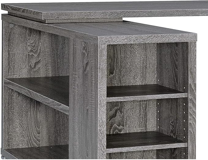 Charm Style Gray Wooden Office Desk 47.25 x 60 x 29.5 Combining Style and Functionality for Study or Home Office Setup