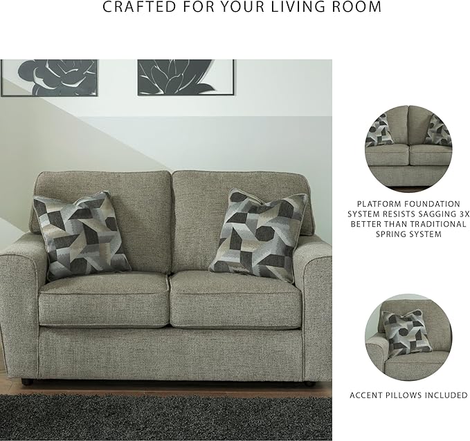 Signature Design by Ashley Cascilla Casual Loveseat Light Gray