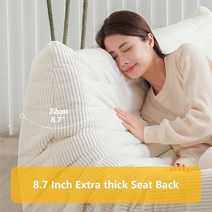 N&ampV Fireside Loveseat Mid Century Armless Twin Size Floor Sofa Soft Premium Corduroy Floor Lounge Chair Foam Sofa Accent Chair for Living Room Bedroom and Office Tuscany