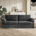 WEUP 86 Loveseat Sofa Grey Corduroy Couches for Living RoomMid Century Modern Love SeatSuper Comfy Cloud SofasDeep SeatWide ArmrestSturdy Frame for Bedroom Apartment Office