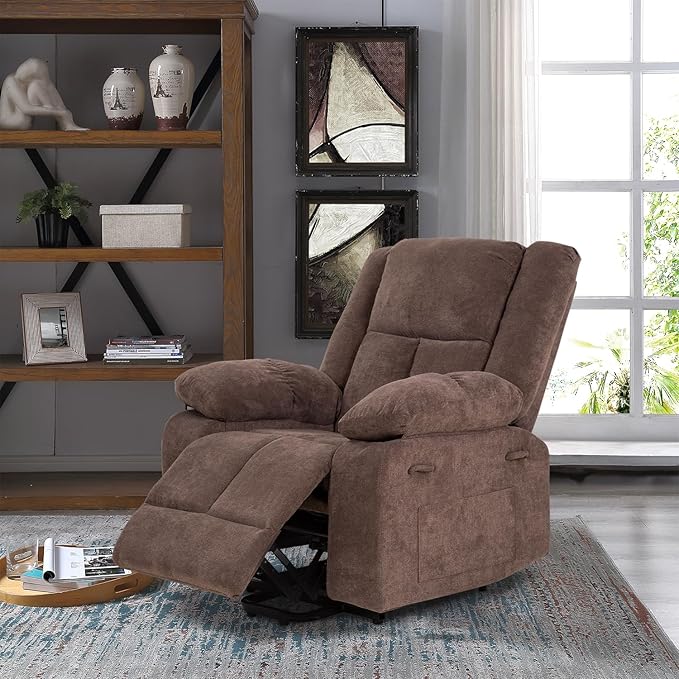 PayLessHere Electric Power Lift Recliner Chair with Massage and Heat Standing Assistance for Elderly People Extended Footrest Chair for Living Room Comfy Overstuffed Recliner