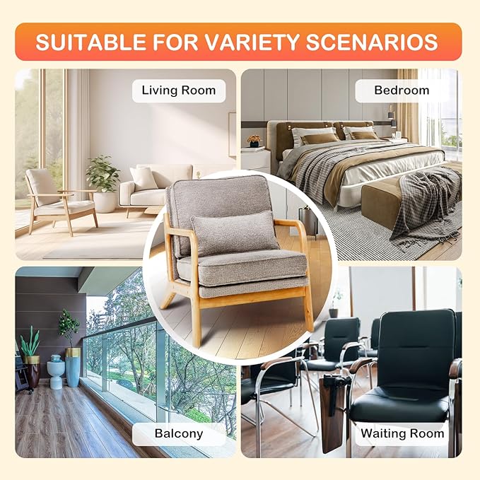 Mid-Century Accent Chair with Solid Wood Frame Reading Relaxing Armchair Lumbar Pillow&ampSoft Cushion Leisure Chair for Living Room Bedroom Waiting Room-Grey