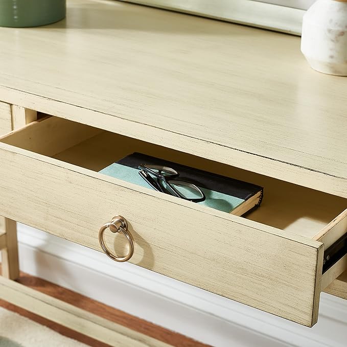 SAFAVIEH Home Collection Esther Antique White 2-Drawer Desk