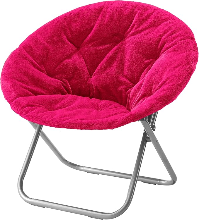 Urban Lifestyle Faux Fur Saucer Chair Pink