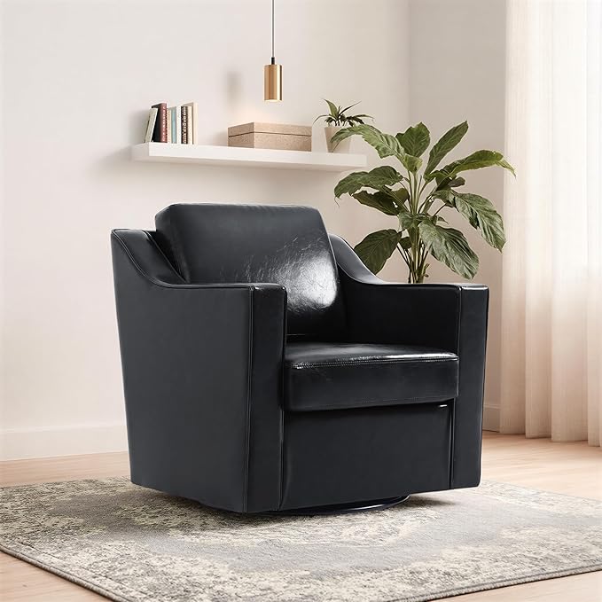Swivel Accent Chair Modern Round Barrel Arm Chair for Living Room Bedroom Comfy Club Reading Chairs for Adults