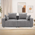 Tbfit 78'' Modular Sectional Sofa Chenille Cloud Couch with Wide Armrests &amp 4 Pillows Deep Seat Couches for Living Room Grey