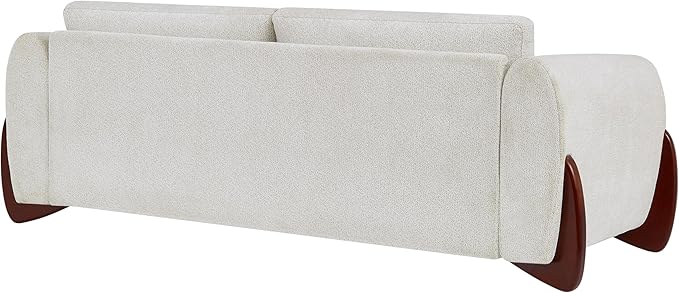 Christopher Knight Home Taki 89 Inches Sofa Couch Cozy Chenille Upholstered 3-Seater Sofa Wood Frame Couches Comfy Home Sofa Living Room and Office Lounge Seating with Armrests Beige