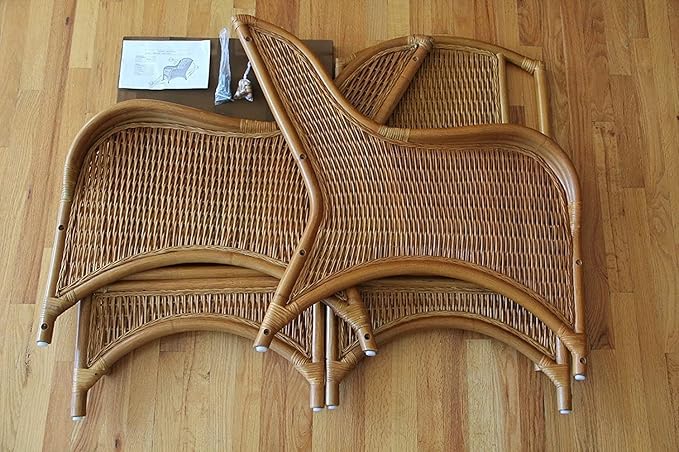 Wickerix Jam Lounge Living Accent Armchair Colonial Color Natural Rattan Wicker Handmade Design with Dark Brown Cushion