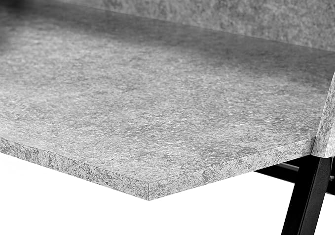 Penau Computer Desk for Home Office Modern Grey Stone-Look Laminate with Black Metal Base 47.25l x 23.75w x 39.25h