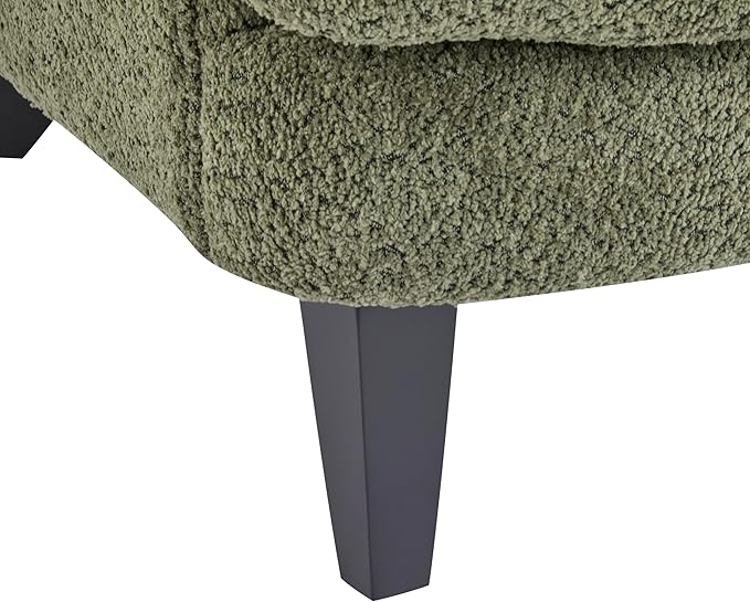 Christopher Knight Home Colby Boucle Upholstered Club Chair Living Room Accent Chair Wooden Frame Flared Armrest Plush Thick Cushion Reading Lounge Chair Space-Saving Furniture Olive Green