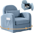 MELLCOM Oversized Swivel Accent Chair with Hidden Storage Comfy Chenille Fabric Upholstered Leisure Armchair with Lumbar Pillow and Side Pocket for Living Room Bedroom Reception Room and Office