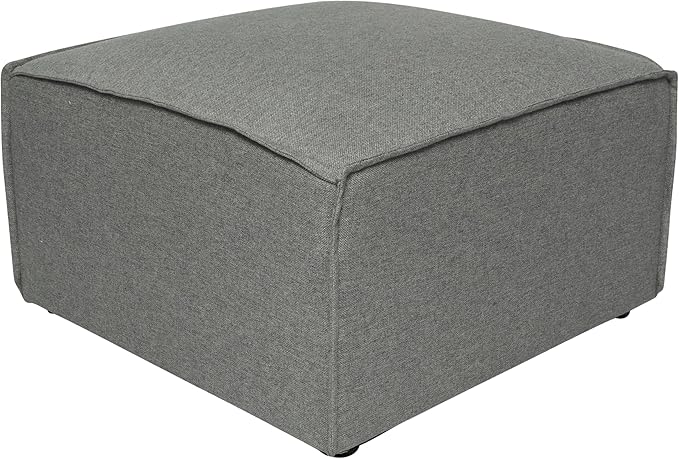 EMMA + OLIVER Farmount Modular Ottoman for Sectional Sofa Modular Footrest Dark Gray