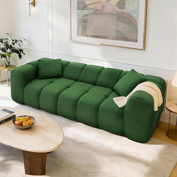 84 Boneless Couch No Assembly Required Loveseat Sofa Modern Deep Seat Cloud Couch Modern Compressed Sofa Oversized Upholstered 3-Seater for Living Room Bedroom