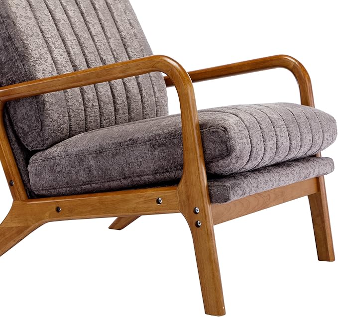 Wood Frame Armchair Modern Accent Chair Lounge Chair for Living Room