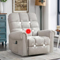 CANMOV Massage Swivel Rocker Recliner Chair with Heat and Vibration360°Swivel Rocking Glider Recliner Single Sofa with Side Pocket Manual Recliner Chair for Living RoomBedroomLight Grey