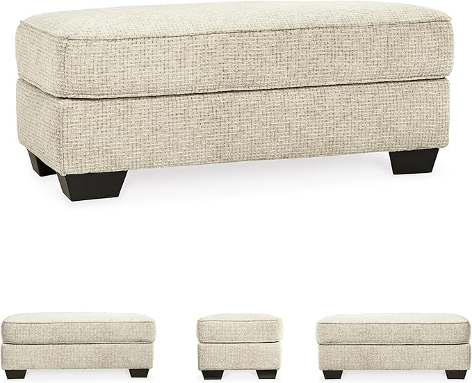 Signature Design by Ashley Monaghan Classic Upholstered Ottoman Beige