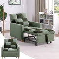 Sleeper Chair Bed - Convertible Single Sofa Chair Bed with PillowPull Out Sleeper Bed with Adjustable BackrestMulti-Functional Lounge Chair with Teddy Fabric for ApartmentLiving Room (Green)